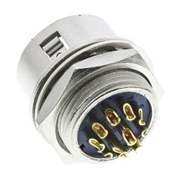 1 pcs - Hirose Circular Connector, 12 Contacts, Panel Mount, Miniature Connector, Socket, Male, HR10 Series