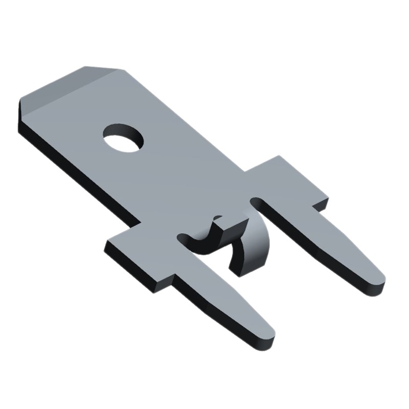 10 pcs - TE Connectivity FASTON .187 Uninsulated Male Spade Connector, PCB Receptacle, 4.75 x 0.51mm Tab Size