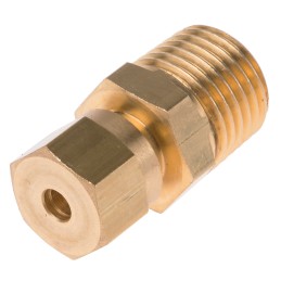 1 pcs - RS PRO Thermocouple Compression Fitting for Use with Thermocouple, 1/4 BSPT, 3mm Probe, RoHS Compliant Standard