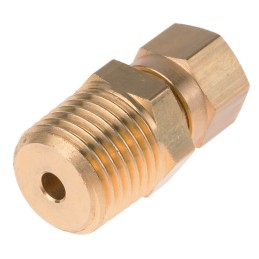 1 pcs - RS PRO Thermocouple Compression Fitting for Use with Thermocouple, 1/4 BSPT, 3mm Probe, RoHS Compliant Standard