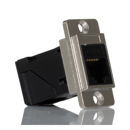 1 pcs - RS PRO Single-Port RJ45 Female Feedthrough Ethernet Connector, Cat5e, Unshielded
