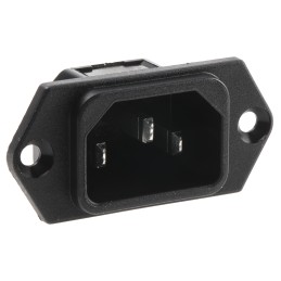 1 pcs - Schurter C14 Panel Mount IEC Connector Male, 15A, 250 V