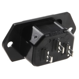 1 pcs - Schurter C14 Panel Mount IEC Connector Male, 15A, 250 V