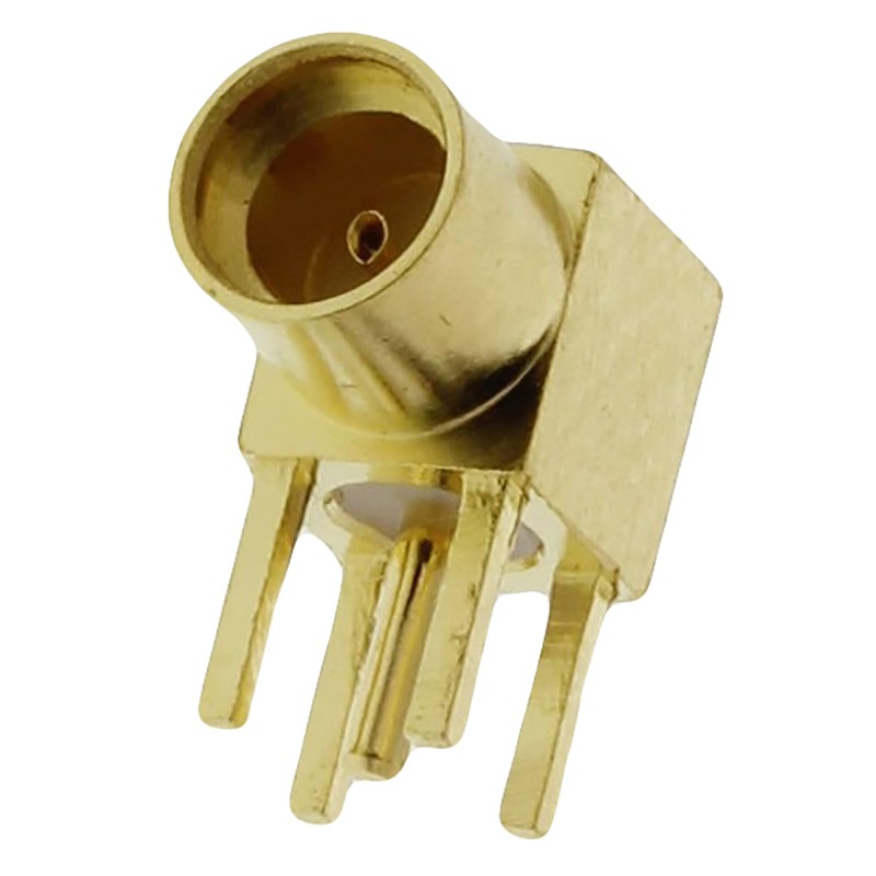 1 pcs - Amphenol RF, jack Through Hole MMCX Connector, 50Ω, Solder Termination, Right Angle Body
