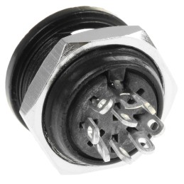 1 pcs - RS PRO 8 Pole Din Socket, 4A, 100 V ac, Female, Panel Mount