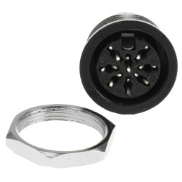 1 pcs - RS PRO 8 Pole Din Socket, 4A, 100 V ac, Female, Panel Mount