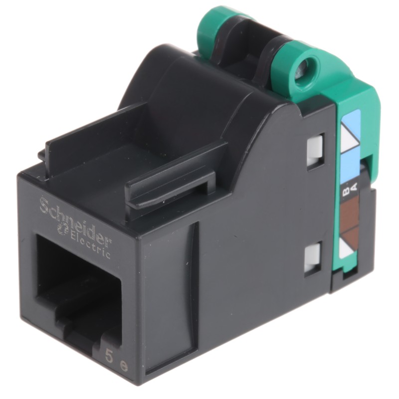 1 pcs - Schneider Electric Actassi Series Female RJ45 Connector, Cable Mount, Cat5e, U/UTP Shield