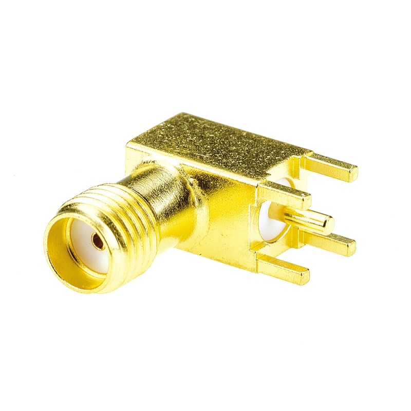 1 pcs - TE Connectivity, jack PCB Mount SMA Connector, 50Ω, Solder Termination, Right Angle Body