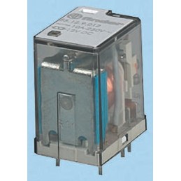 1 pcs - Finder PCB Mount Power Relay, 110V ac Coil, 10A Switching Current, DPDT