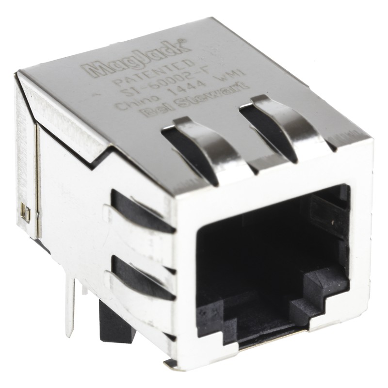 1 pcs - Bel-Stewart MagJack Series Female RJ45 Connector, Through Hole, STP Shield