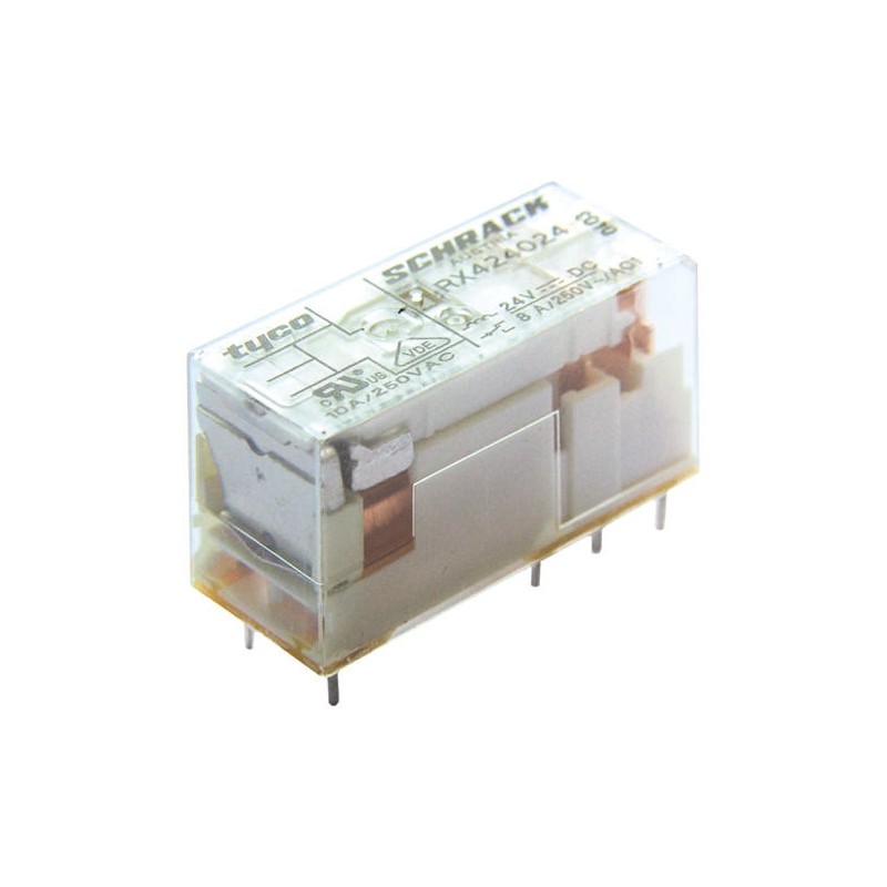 1 pcs - TE Connectivity PCB Mount Power Relay, 6V dc Coil, 8A Switching Current, DPDT
