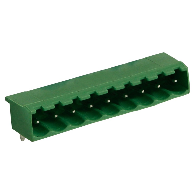 10 pcs - RS PRO 5.0mm Pitch 9 Way Right Angle Pluggable Terminal Block, Header, Through Hole, Solder Termination