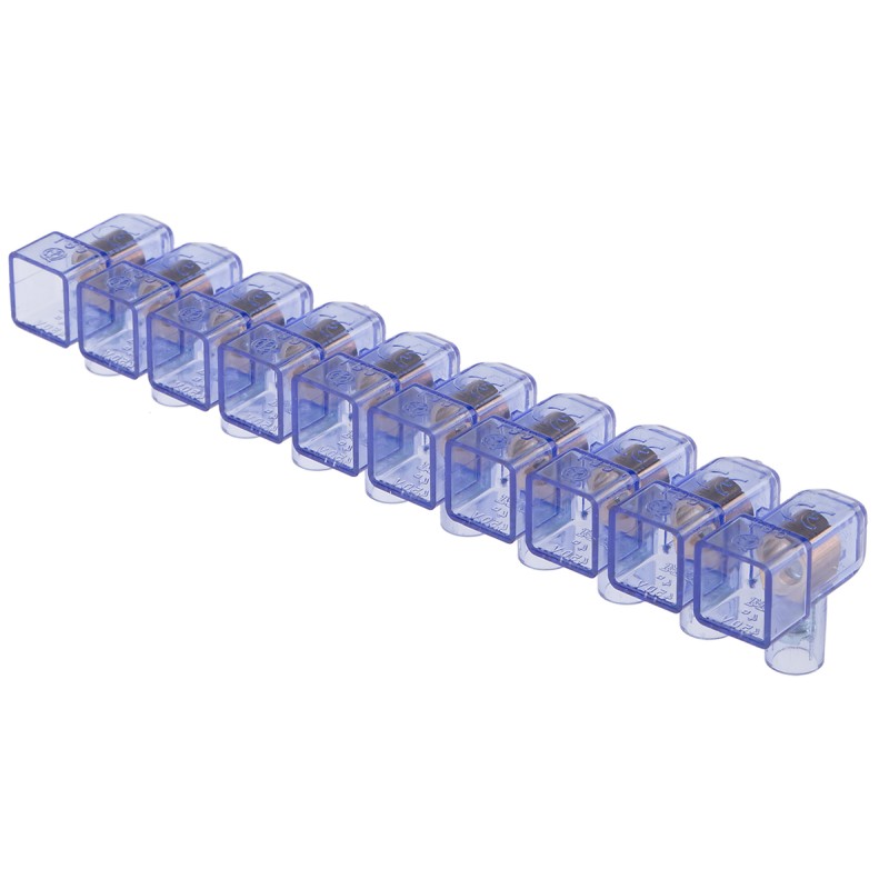 10 pcs - RS PRO Non-Fused Terminal Block, 10-Way, 4 mm² Wire, Screw Termination