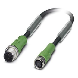 1 pcs - Phoenix Contact Straight Male 3 way M12 to Straight Female 3 way M8 Sensor Actuator Cable, 3m