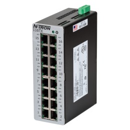 1 pcs - Red Lion 116TX Series DIN Rail Mount Ethernet Switch, 8 RJ45 Ports