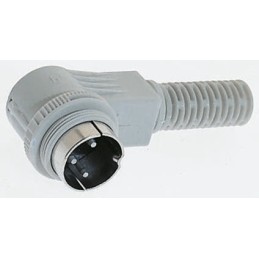 1 pcs - Hirschmann, MAWI 6 Pole Right Angle Din Plug, DIN 45322, 4A, 34 V ac/dc IP30, Screw Lock, Male, Cable Mount