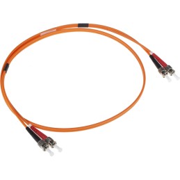 1 pcs - RS PRO ST to ST Duplex Multi Mode OM1 Fibre Optic Cable, 62.5/125μm, Orange, 1m