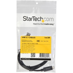 1 pcs - StarTech.com USB 3.1 Cable, Male USB A to Male USB C Cable, 1m