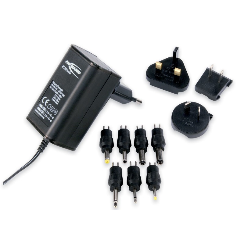 1 pcs - Ansmann 3.6W Plug-In AC/DC Adapter 3V dc Output, 300 - 600mA Output