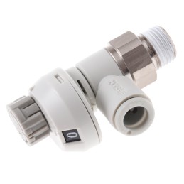 1 pcs - SMC AS Series Threaded Speed Controller, R 1/8 Male Inlet Port x 6mm Tube Outlet Port