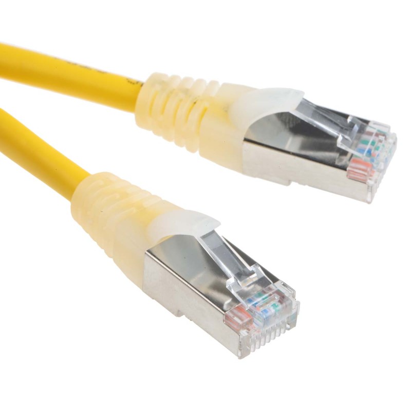 1 pcs - RS PRO Cat5e Male RJ45 to Male RJ45 Ethernet Cable, F/UTP, Yellow PVC Sheath, 2m
