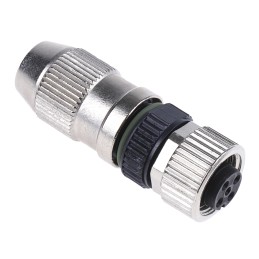 1 pcs - HARTING Circular Connector, 4 Contacts, Cable Mount, M12 Connector, Socket, Female, IP65, IP67, Harax M12 Series