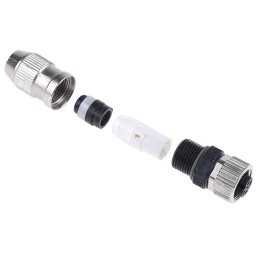 1 pcs - HARTING Circular Connector, 4 Contacts, Cable Mount, M12 Connector, Socket, Female, IP65, IP67, Harax M12 Series