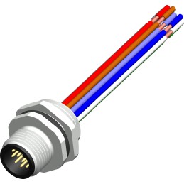 1 pcs - RS PRO Circular Connector, 12 Contacts, Panel Mount, M12 Connector, Plug, Male, IP67