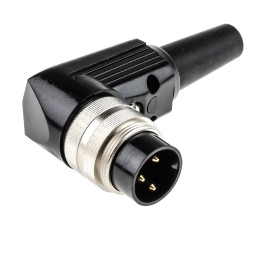 1 pcs - Lumberg, WSV 3 Pole Right Angle M16 Din Plug, DIN EN 60529, 5A, 250 V ac IP40, Male, Cable Mount