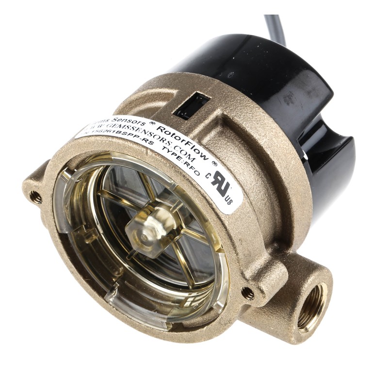 1 pcs - Gems Sensors RFO Series RotorFlow Electronic Flow Sensor for Liquid, 2 L/min Min, 20 L/min Max