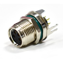 1 pcs - Amphenol Industrial Circular Connector, 3 Contacts, Panel Mount, M8 Connector, Socket, Female, IP68, M Series