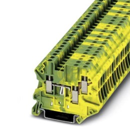 1 pcs - Phoenix Contact UT 2.5-TWIN-PE Series Green, Yellow Feed Through Terminal Block, 2.5mm², Single-Level, Screw Termination