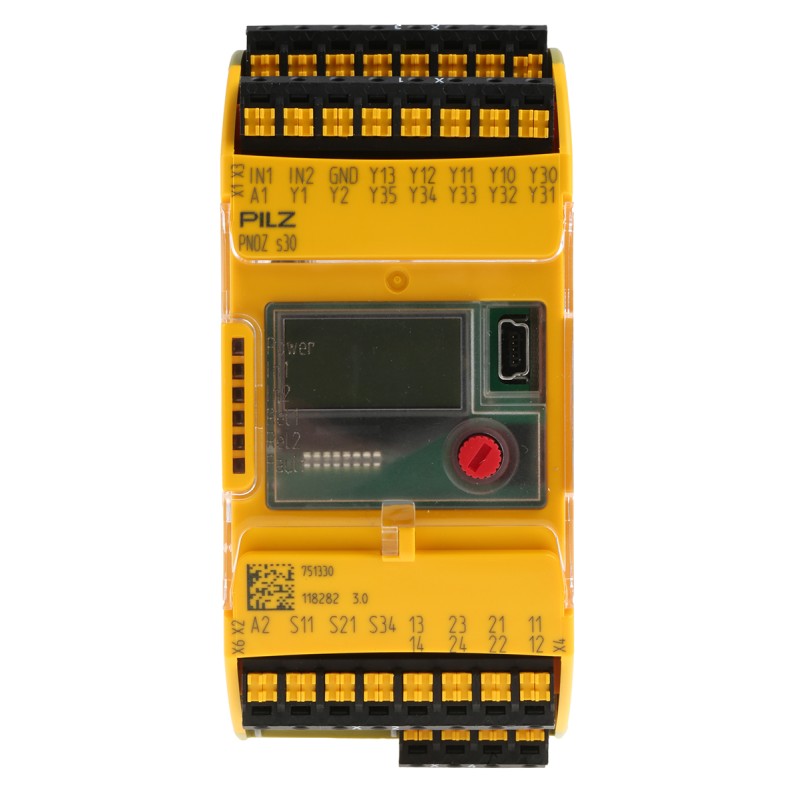 1 pcs - Pilz Safety Switch Safety Relay, 24 - 240V ac/dc, 2 Safety Contacts