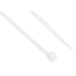 1 Bag of 100 - RS PRO Cable Tie, 203mm x 2.5 mm, Natural Nylon, Pk-100