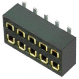 1 pcs - HARWIN Straight Surface Mount PCB Socket, 10-Contact, 2-Row, 1.27mm Pitch, Solder Termination