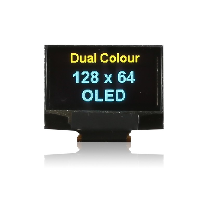 1 pcs - Midas 0.96in Blue/Yellow Passive matrix OLED Display 128 x 64pixels TAB I2C, Parallel, SPI Interface