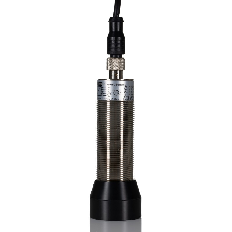 1 pcs - RS PRO Ultrasonic Barrel-Style Proximity Sensor, M30 x 1.5, 200 - 4000 mm Detection, 4 - 20 mA Output,