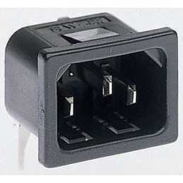 1 pcs - Bulgin C14 Right Angle Snap-In IEC Connector Male, 10A, 250 V