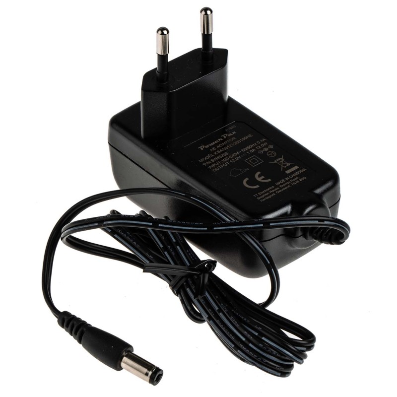 1 pcs - RS PRO 12W Plug-In AC/DC Adapter 12V dc Output, 1A Output