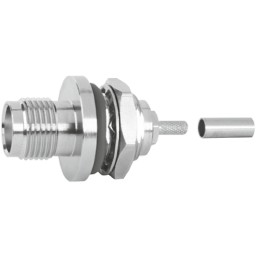 15 pcs - Telegartner, jack Panel Mount TNC Connector, 50Ω, Solder Termination, Straight Body