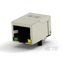 1 pcs - TE Connectivity 2337992 Series Female RJ45 Connector, Through Hole, Cat5e, Nickel Plated Brass Shield