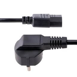 1 pcs - StarTech.com Right Angle CEE 7/7 Plug to Straight IEC C13 Socket Power Cable, 1m