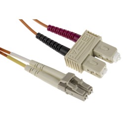 1 pcs - RS PRO LC to SC Duplex Multi Mode OM1 Fibre Optic Cable, 62.5/125μm, Orange, 5m