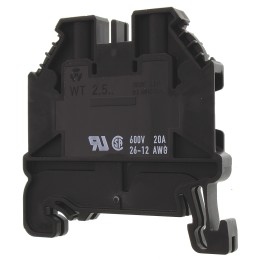 10 pcs - Wieland WT 2.5 Series Black Feed Through Terminal Block, 2.5mm², Single-Level, Screw Termination, ATEX