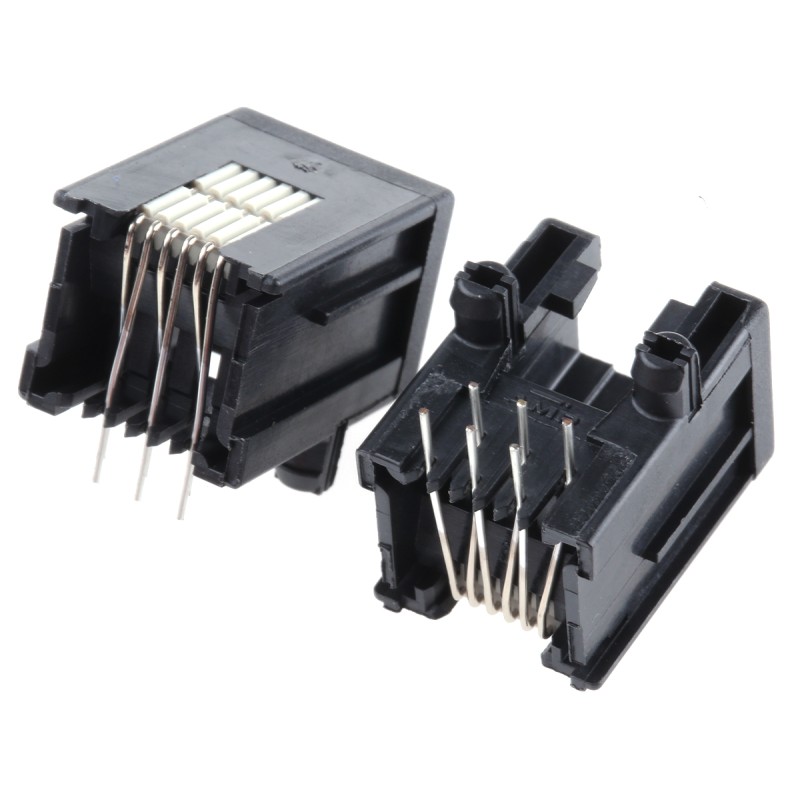 10 pcs - TE Connectivity 0-215876 Series Female RJ25 Connector, Through Hole, Cat3