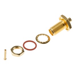 1 pcs - Telegartner, jack Panel Mount SMA Connector, 50Ω, Solder Termination, Straight Body