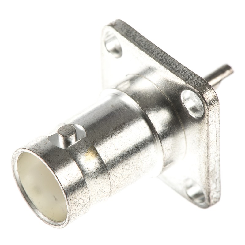 1 pcs - TE Connectivity Greenpar Series Straight 50Ω Panel Mount Bulkhead Fitting BNC Connector, jack, Silver