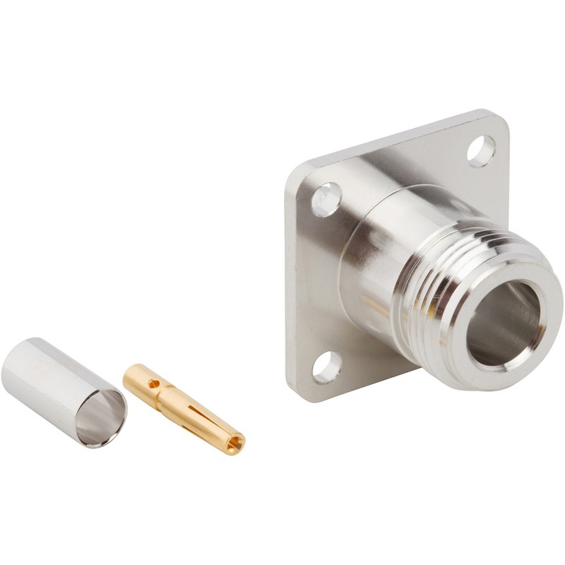 1 pcs - Amphenol RF 172175 Series, jack Flange Mount N Connector, 50Ω, Crimp Termination, Straight Body