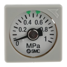 1 pcs - SMC Analogue Pressure Gauge 1MPa Back Entry, GC3-10AS, 0MPa min.