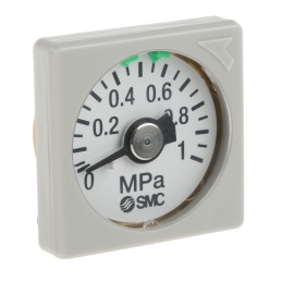 1 pcs - SMC Analogue Pressure Gauge 1MPa Back Entry, GC3-10AS, 0MPa min.